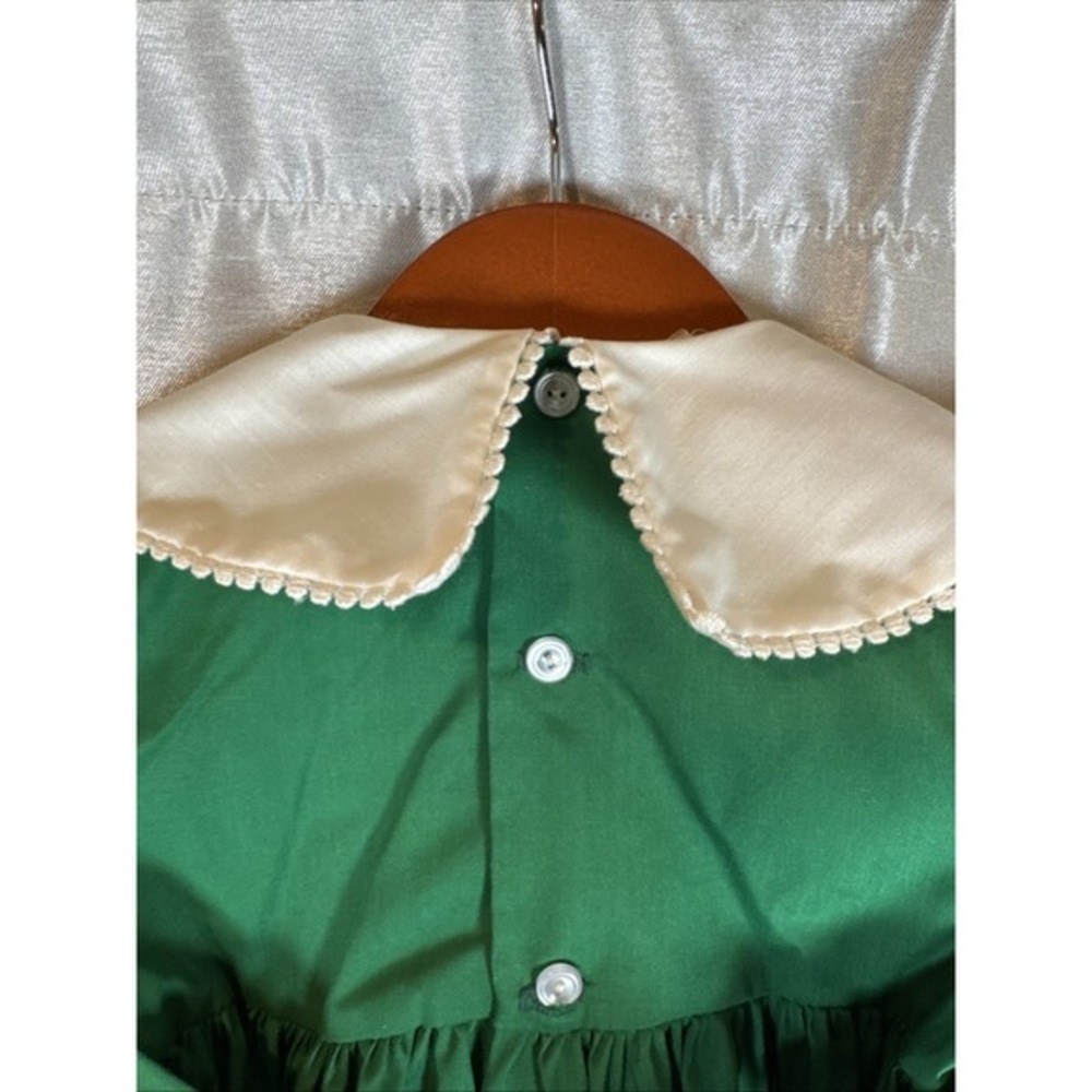 Polly Flinders Green‎ Smocked Snowflake Holiday Dress Toddler Size T2 - Picture 4 of 8